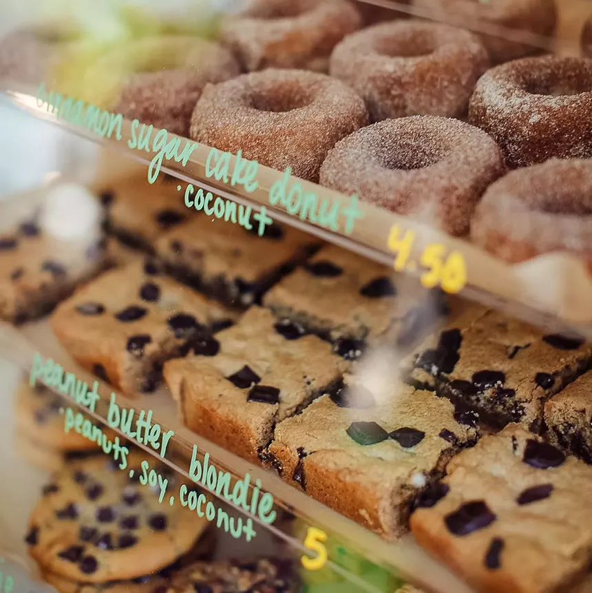 various pastries in a case