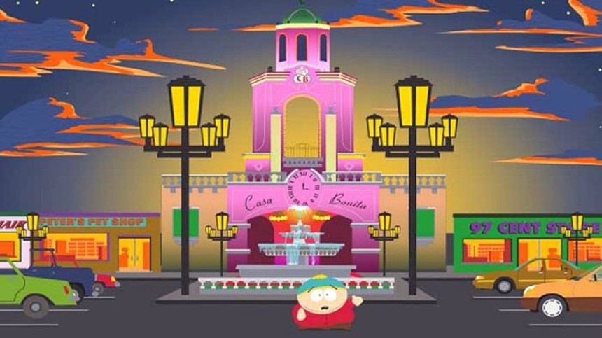 cartoon drawing of Casa Bonita on South Park
