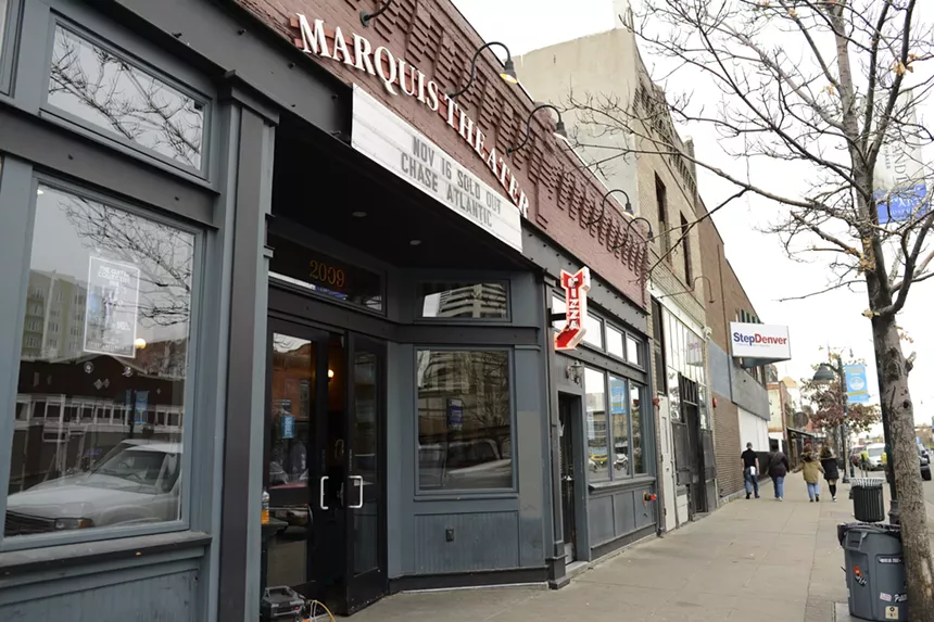 outside of a music venue called marquis