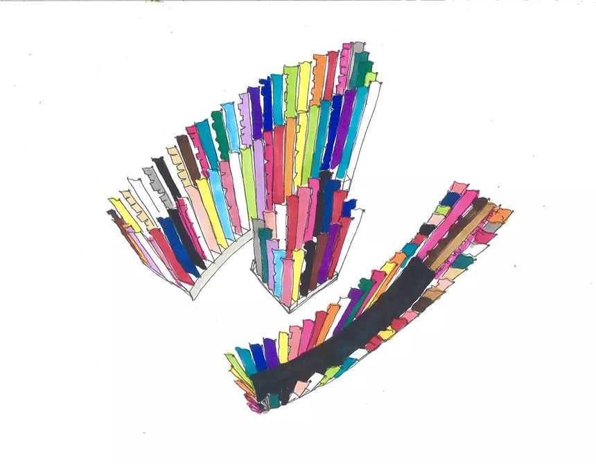 A rendering for an art installation
