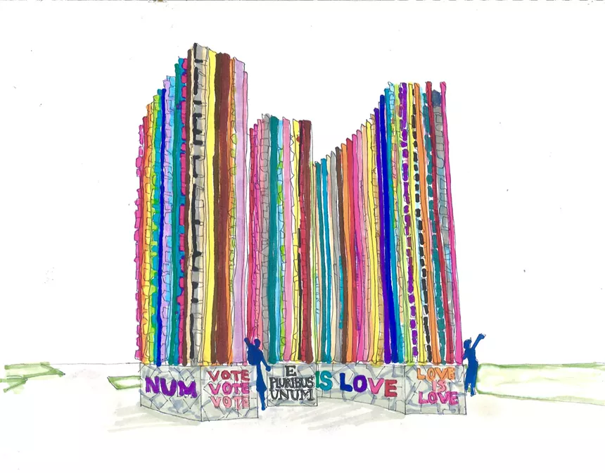 A rendering for an art installation