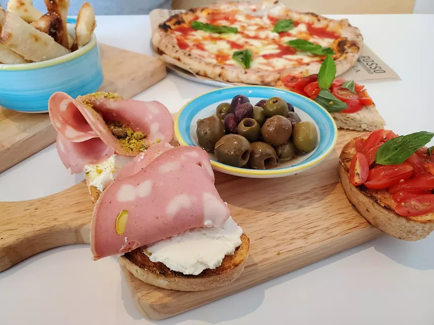 A bruschetta board