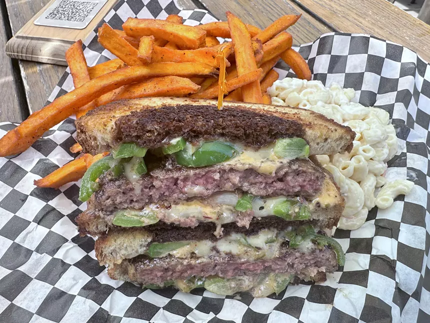 a patty melt with jalapenos