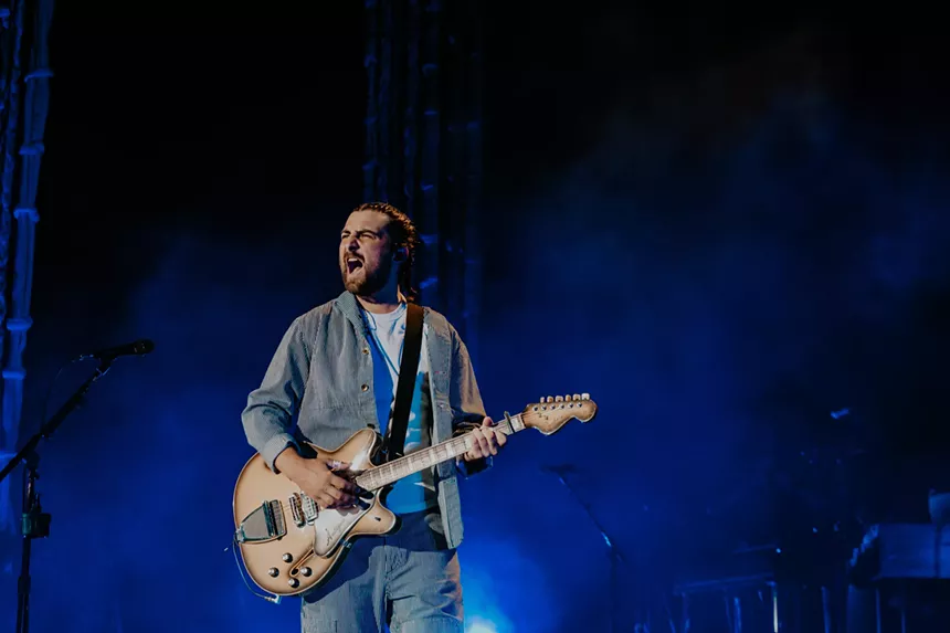 Noah Kahan performing at Fiddler's Green outside Denver