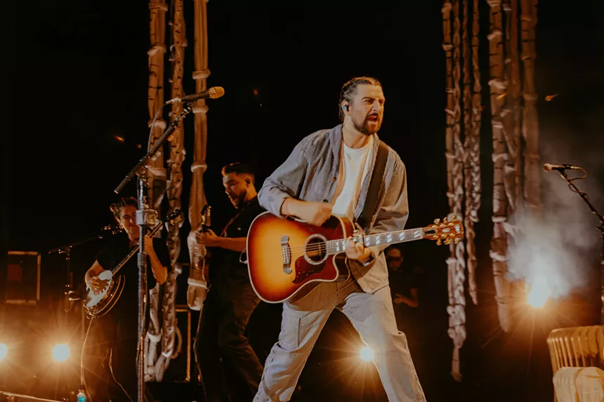 Noah Kahan performing at Fiddler's Green outside Denver