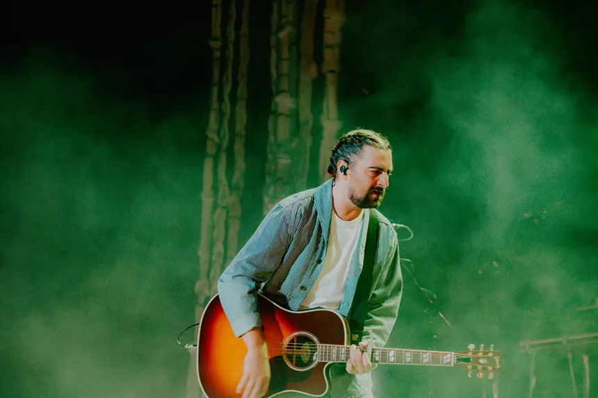 Noah Kahan performing at Fiddler's Green outside Denver