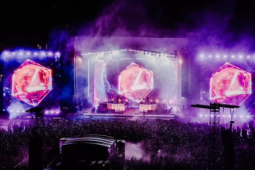 Odesza performing at Folsom Field