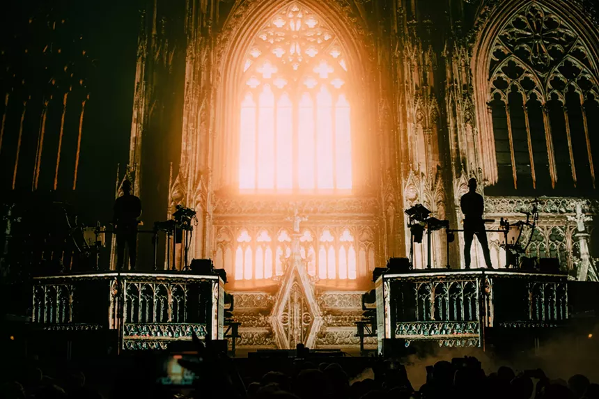 Odesza performing at Folsom Field