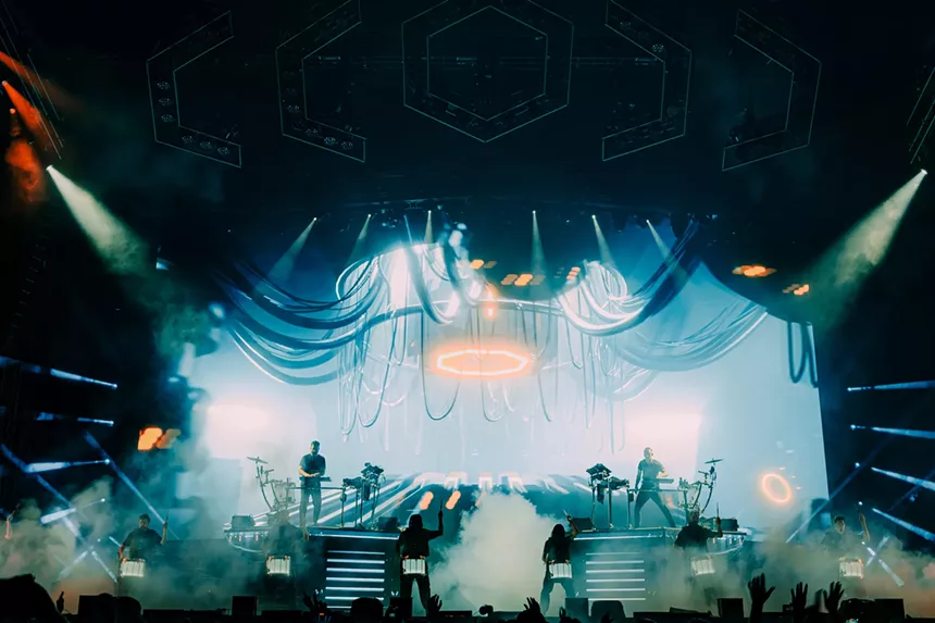 Odesza performing at Folsom Field