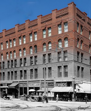 old and new photos of Denver hotel