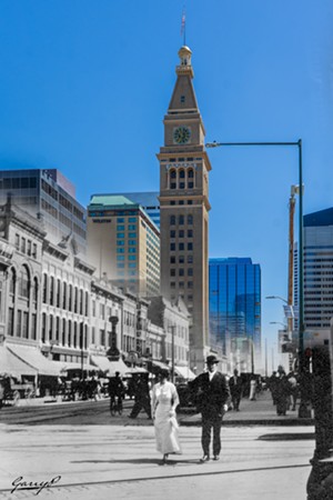 blend of old and new photos of downtown denver