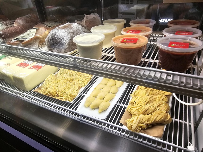 a deli cade with fresh pasta