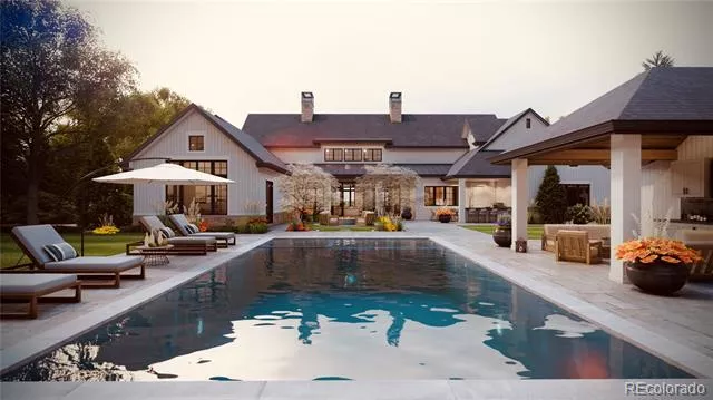backyard with pool in cherry hills