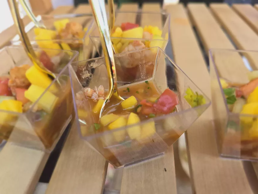 small cup of ceviche