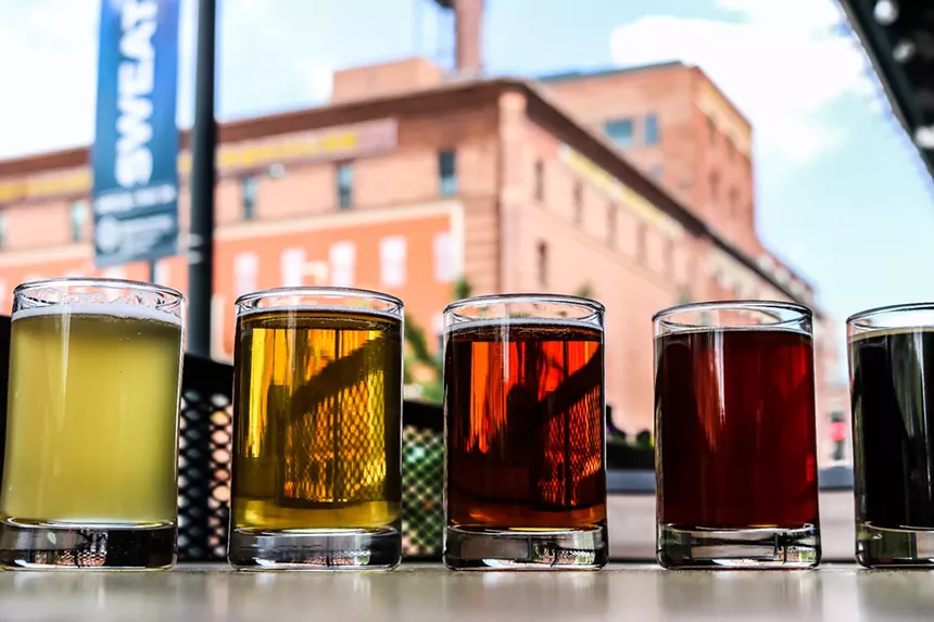 a flight of beer