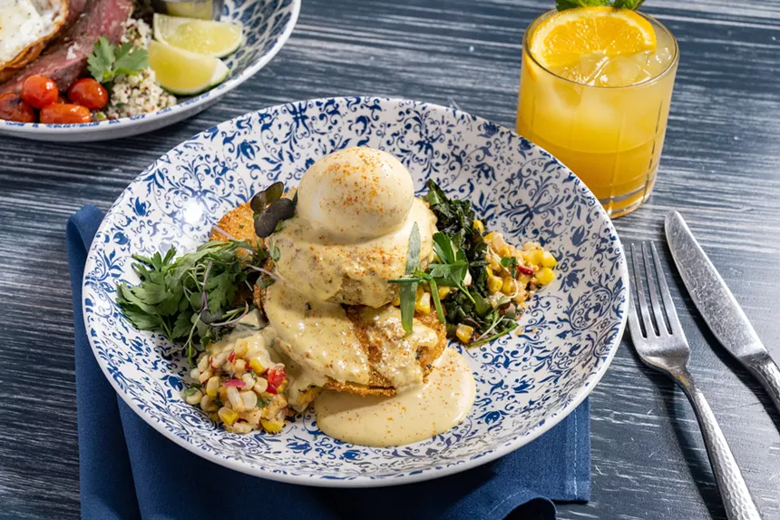 a crab cake benedict