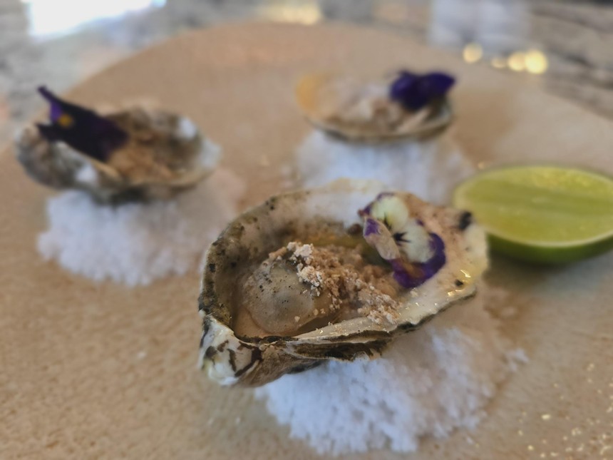 an oyster on a plate
