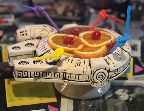 cocktail shaped like a spaceship