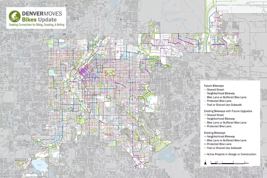 A new map shows proposed bikeways in Denver.