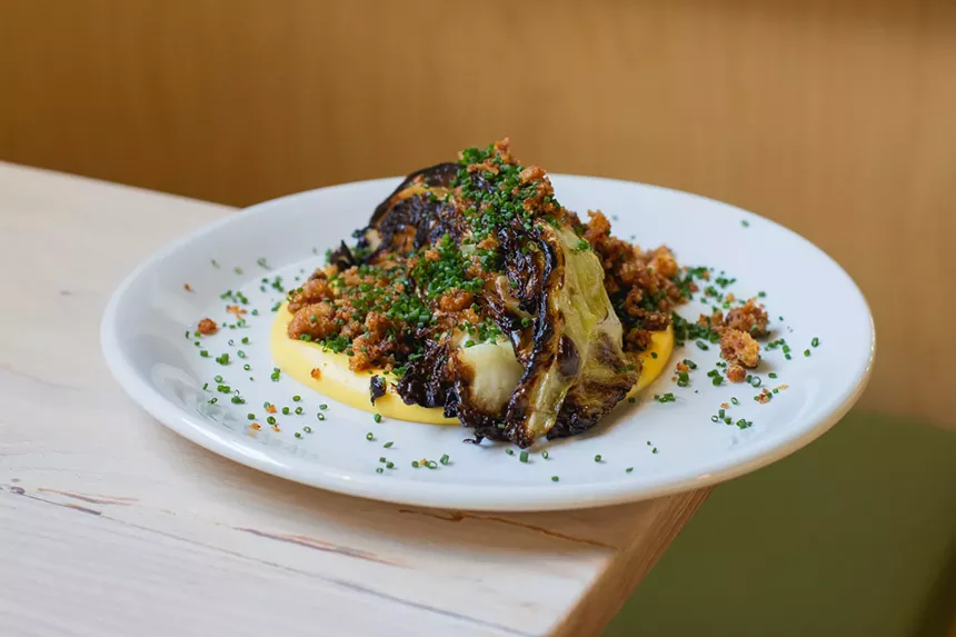 caramelized cabbage on a plate