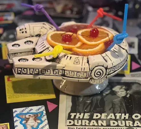 cocktail shaped like a spaceship