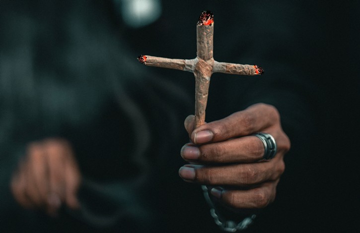 Marijuana cross joint burning