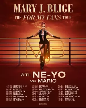 poster for 2025 Mary J Blige tour dates