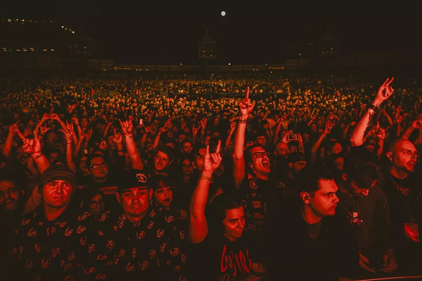 a large concert crowd.