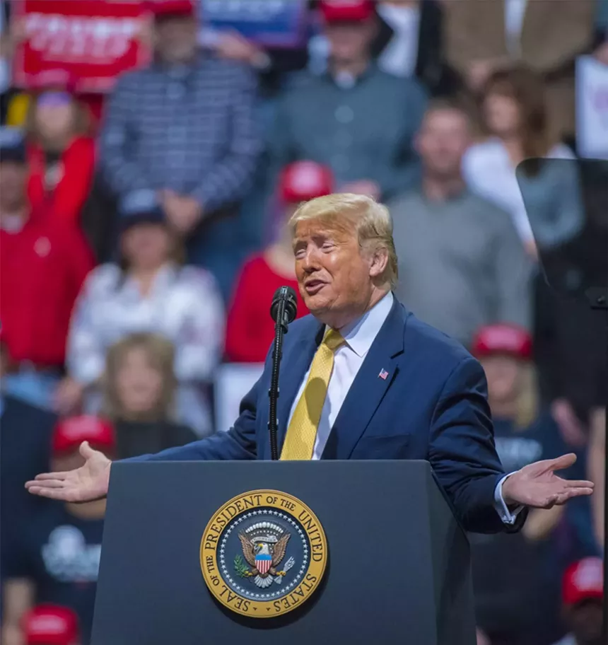 donald trump at podium