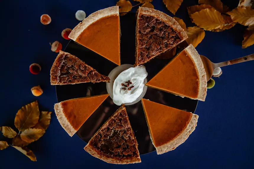 various slices of pie