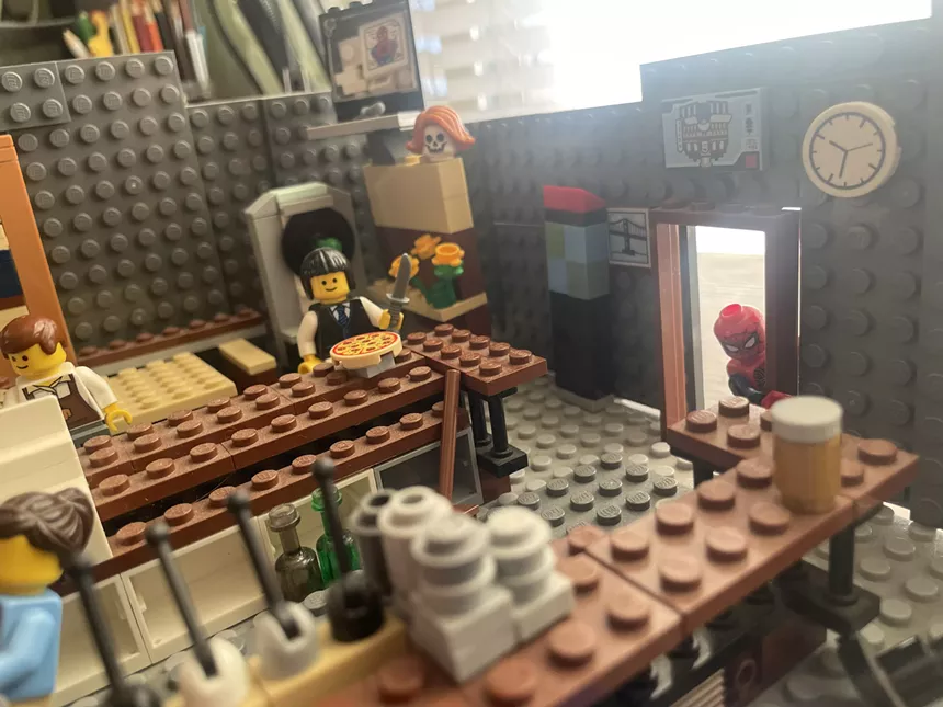 A Lego replica of Nob Hill Inn