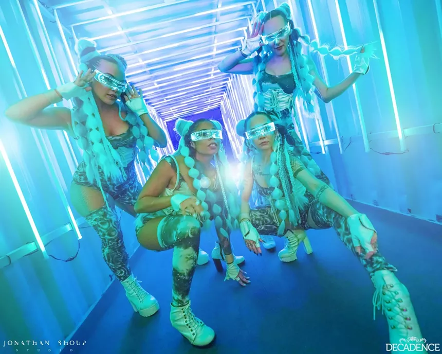 dance group in matching outfits