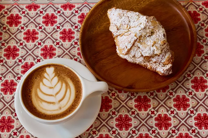 a cappuccino and a pastry