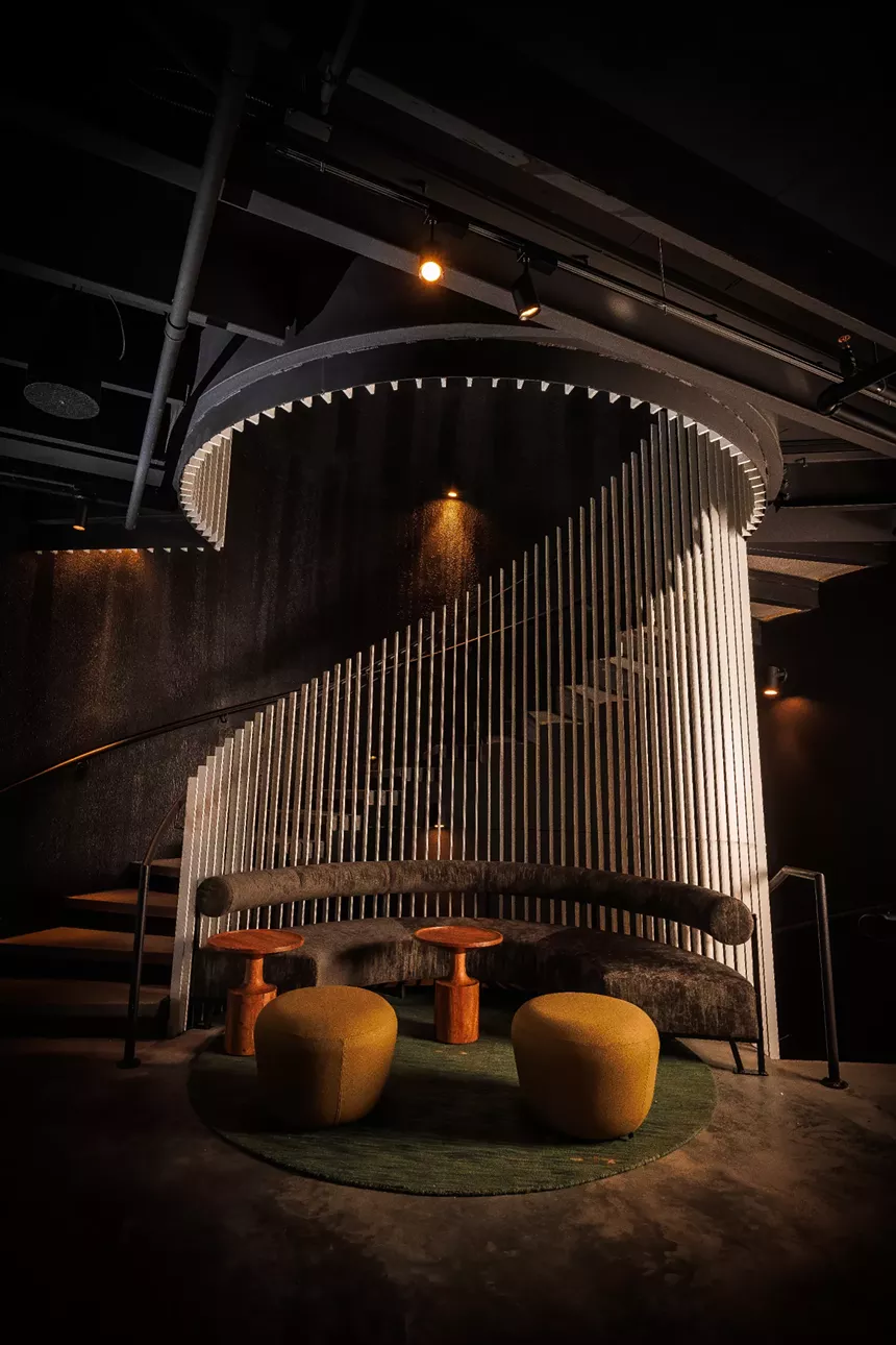 a winding staircase