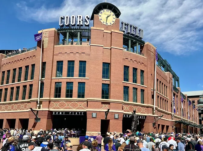 Colorado Rockies fans outside Coors Field.