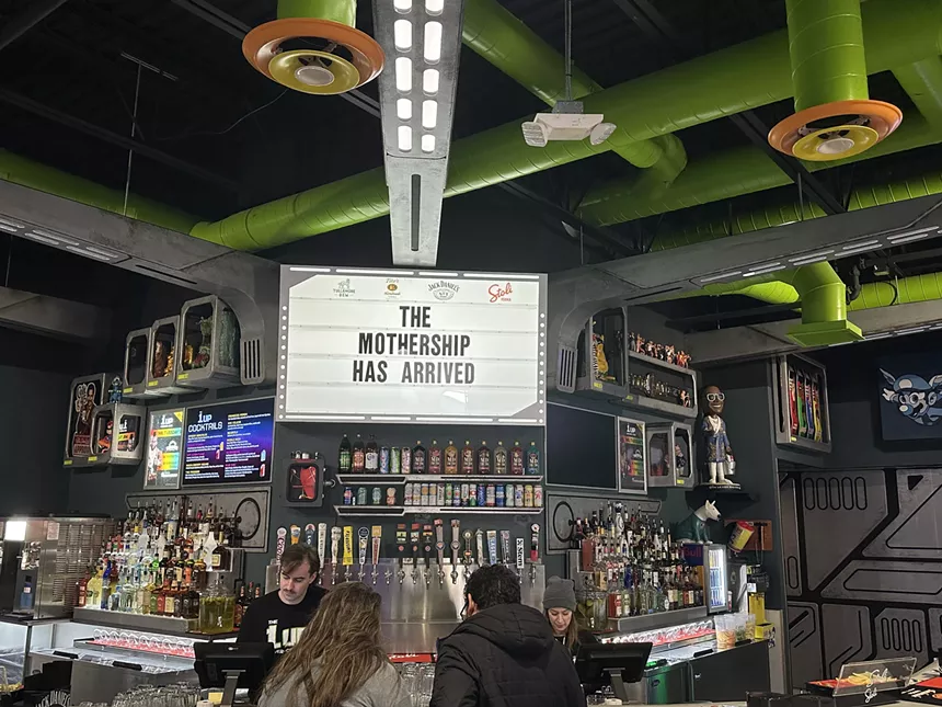 a stocked bar