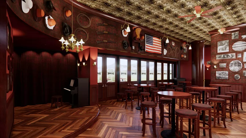 inside a Western bar