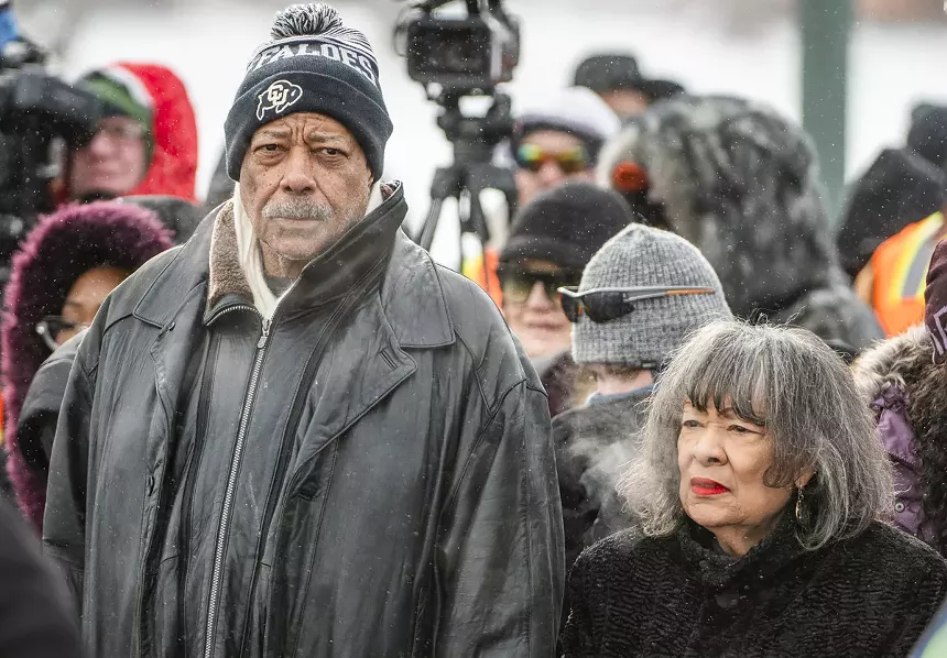 man and woman in snow