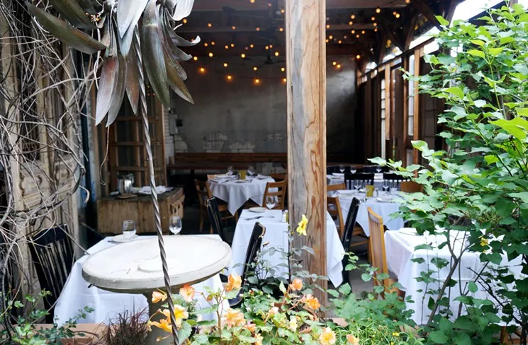 tables on a patio
