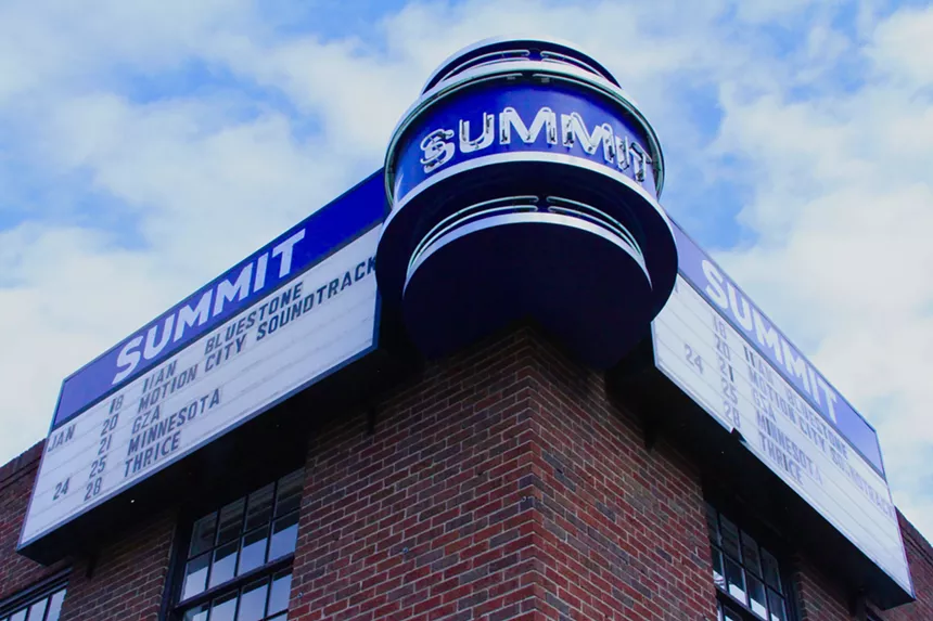 Summit Music Hall exterior sign and marquee
