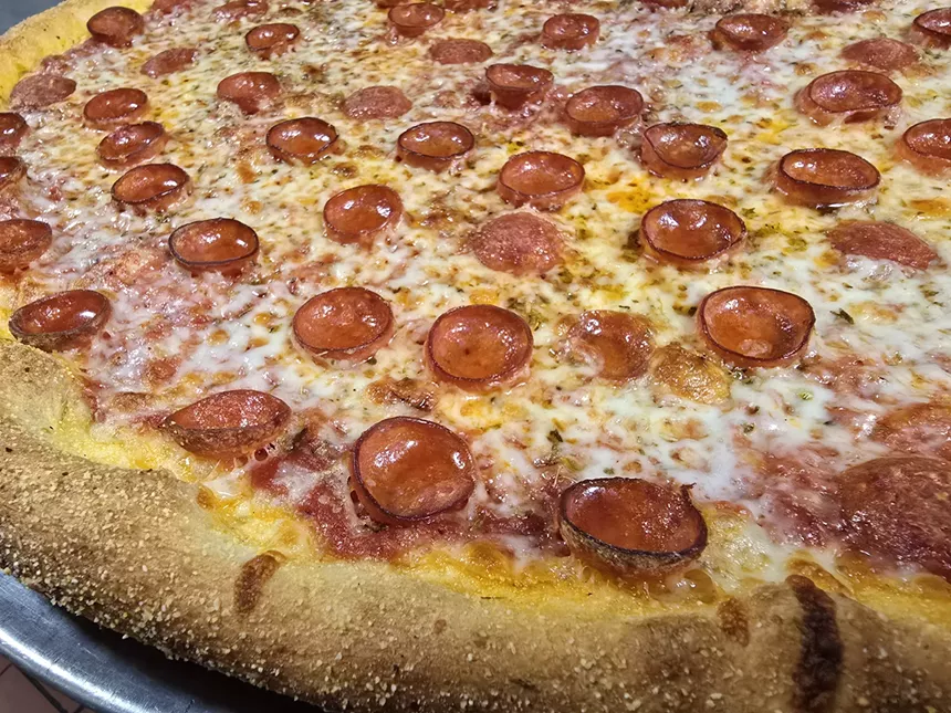 a pepperoni pizza