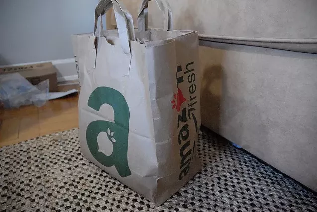 amazon fresh paper grocery bag