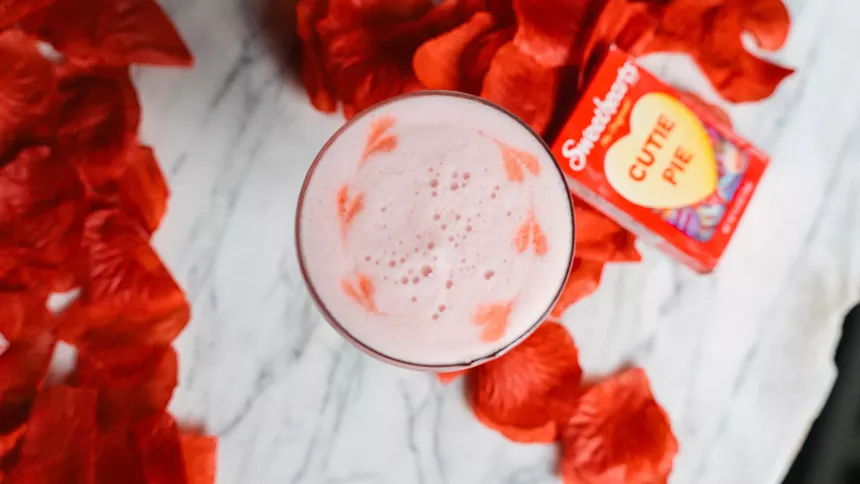 A pink-hued cocktail from Poka Lola Social Club
