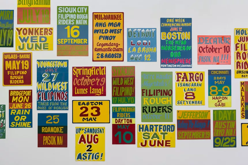signs in art gallery