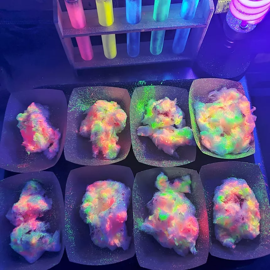 Glow-in-the-dark cotton candy