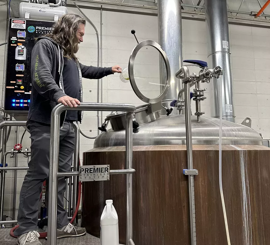 Man on a brewdeck.