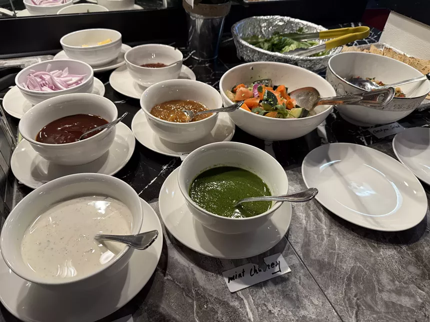 various chutneys in bowls