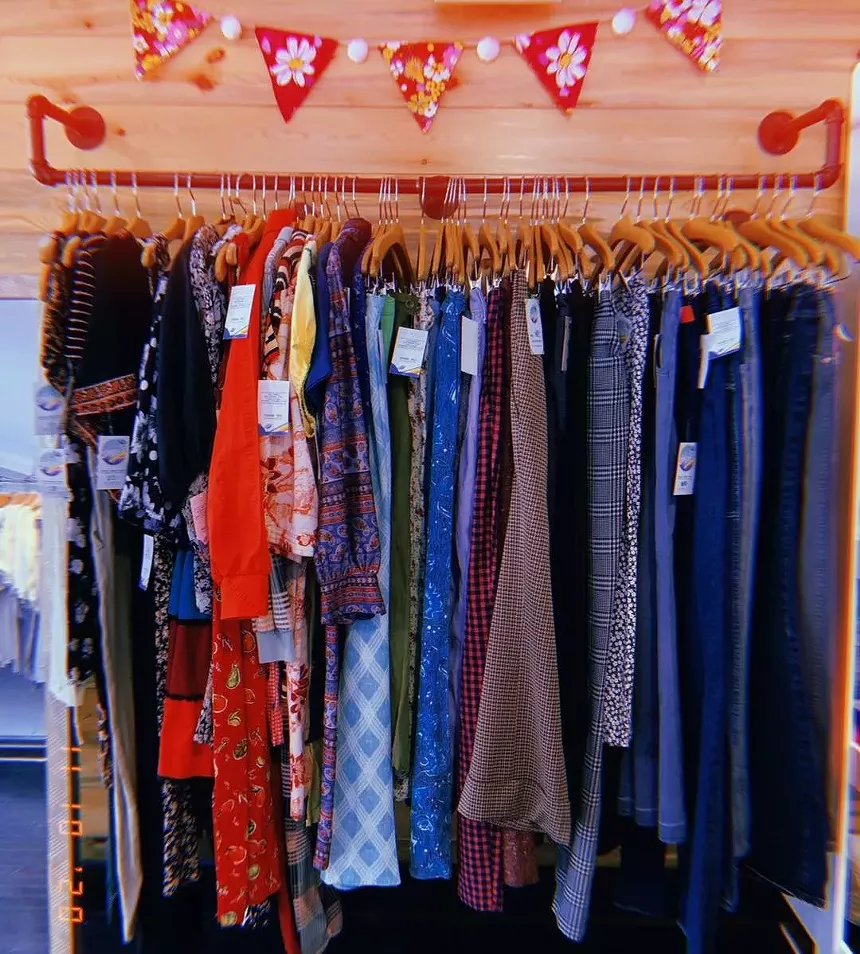 Racks of clothing