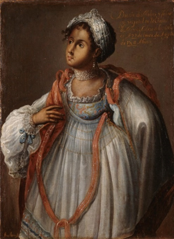 An oil painting of a woman