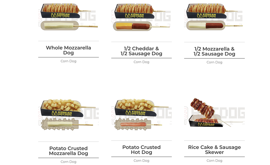 A menu of corndogs